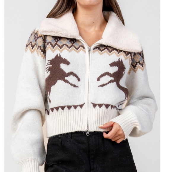 Horse Cardigan Saddle Up Fashion Nova Small S SOLD OUT - Picture 1 of 5